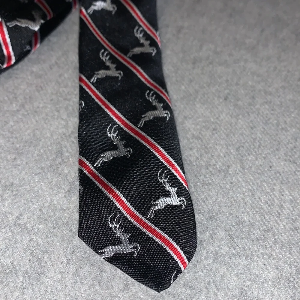 Clip-on Boys Tie Reindeer Striped